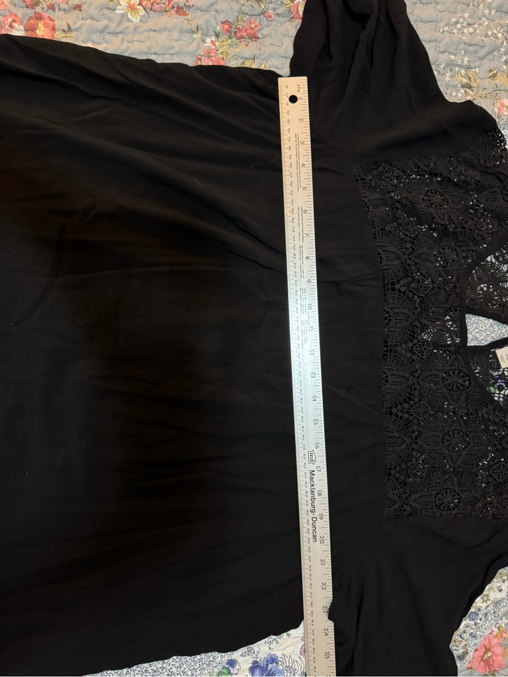 Old Navy XXL Black Lace Yoke Long Sleeve Blouse Top - Picture 5 of 6